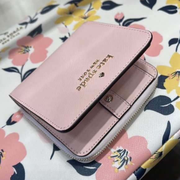 Kate Spade Staci Small Zip Around Wallet Chalk Pink - Picture 6 of 16